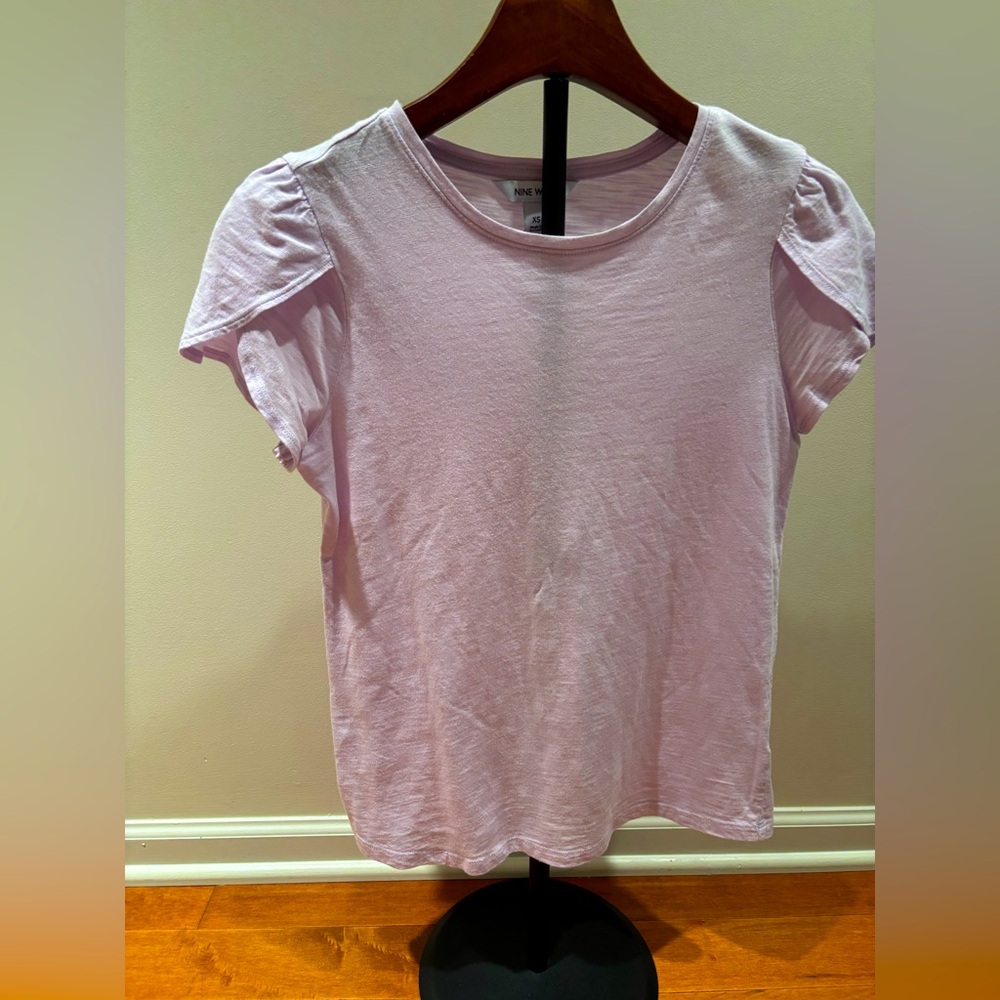 Nine West Women’s Puff Sleeve T-Shirt Top XS Lavender Casual